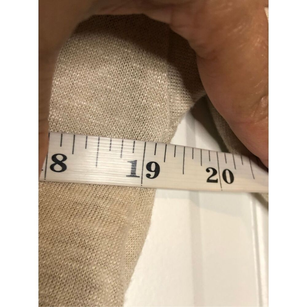 J. Crew 100% Linen boxy Tee folded Sleeve size small minimalist natural fiber - Picture 7 of 8